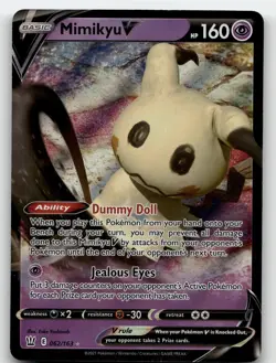 MIMIKYU V 062/163 V RARE BATTLE STYLES POKEMON NEAR MINT - Image 1