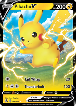 PIKACHU V 086/264 V RARE FUSION STRIKE POKEMON NEAR MINT - Image 1