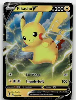 PIKACHU V 086/264 V RARE FUSION STRIKE POKEMON NEAR MINT - Image 2