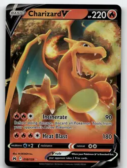 CHARIZARD V 018/159 V RARE CROWN ZENITH POKEMON NEAR MINT - Image 2