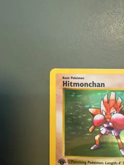 Pokemon Hitmonchan 1st Edition Holo Base Set Shadowless 007/102 MP - Image 3