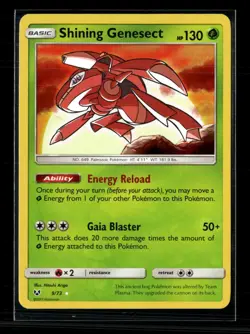 Pokemon 2017 Shining Legends Shining Genesect #9/73 - Image 1