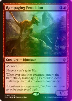 MTG Magic the Gathering Rampaging Ferocidon (154/317) Ixalan LP FOIL - Image 1