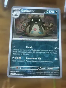 Garbodor Reverse Holo 117/182 Uncommon Paradox Rift Pokemon - Image 1