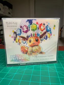 Pokemon Prismatic Evolutions Pokemon Center ETB with protector - Image 1