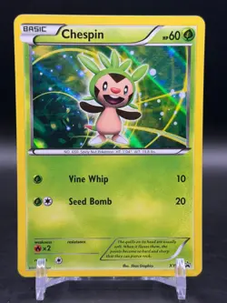 Chespin XY01 Holo Promo XY Promo Pokemon LP - Image 1