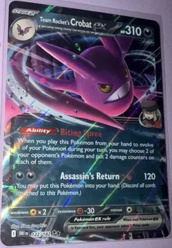 Team Rocket's Crobat ex 122/182 Double Rare Destined Rivals Pokemon Holo New - Image 1