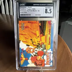 CGC 8.5 1999 Topps Pokemon The First Movie #52 - Everyone...Pull!!! ft. Pikachu - Image 1