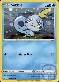 Sobble 054/202 Cosmos Holo Sword & Shield Pokemon NM/M - Image 3