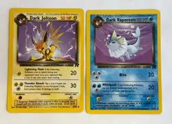 Pokemon Team Rocket Dark Jolteon & Dark Vaporeon 38/82 45/82 LP Lot - Image 1