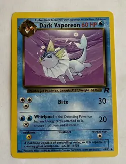 Pokemon Team Rocket Dark Jolteon & Dark Vaporeon 38/82 45/82 LP Lot - Image 2