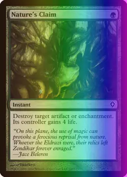 MTG Magic the Gathering Nature's Claim (108/151) Worldwake MP FOIL - Image 1