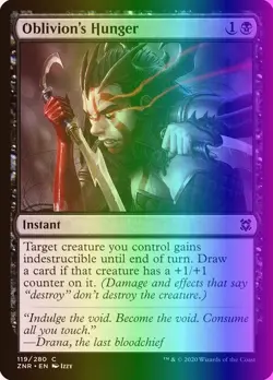 MTG Magic the Gathering Oblivion's Hunger (119/496) Zendikar Rising LP FOIL - Image 1
