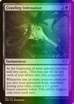 MTG Crawling Infestation (193/596) Innistrad Crimson Vow LP FOIL - Image 1