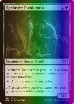 MTG Reclusive Taxidermist (214/596) Innistrad Crimson Vow LP FOIL - Image 1