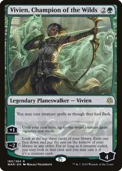 MTG Vivien, Champion of the Wilds (180/334) War of the Spark Japanese LP - Image 1