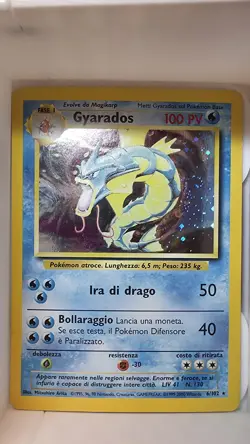 Pokemon *SWIRLED* Gyarados 6/102 Base Set Holo Rare WOTC MP/HP - Image 1
