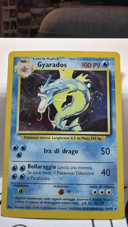 Pokemon *SWIRLED* Gyarados 6/102 Base Set Holo Rare WOTC MP/HP - Image 2