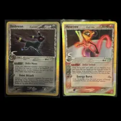 Pokemon TCG EX Delta Species Umbreon 17/113 Mewtwo 13/113 Foil English 2 - Image 1
