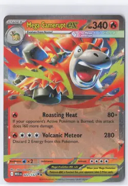 Pokemon TCG Mega Camerupt ex 022/132 Mega Evolution Playset NM - Image 1