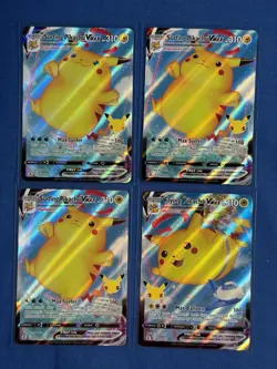 LOT OF 4 - 2021 POKEMON CELEBRATIONS PIKACHU VMAX FA FLYING (1) SURFING (3) B18 - Image 1