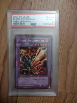 2004 Yugioh Flame Swordsman PSA 8 Graded Dark Beginning 1 - Image 1