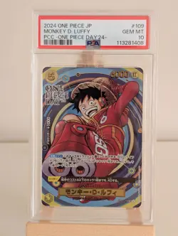 2024 Monkey D. Luffy OP07-109 SR Promo One Piece Day 24 Japanese PSA 10 Gem Mint - Image 1