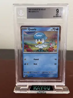 BGS 9 Mint Quaxly 052/198 Holographic Common Promo Scarlet & Violet Pokemon TCG - Image 1