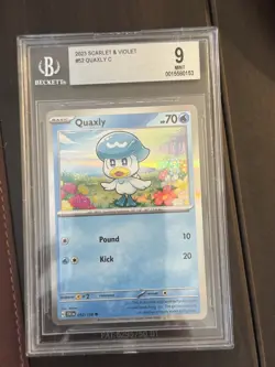 BGS 9 Mint Quaxly 052/198 Holographic Common Promo Scarlet & Violet Pokemon TCG - Image 2