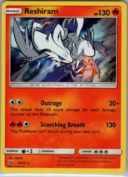 Reshiram 14/73 Holo Shining Legends - Pokemon Card - NM - Image 1