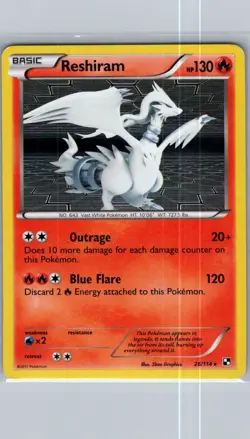 Reshiram 26/114 Holo Black and White - Pokemon Card - NM - Image 1