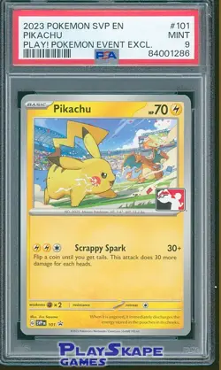 Pokemon Card PSA 9 Pikachu SVP 101 Charizard Promo World Play Event 2023 - Image 1