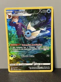 Pokemon Vaporeon TCG Holo Card TG02/TG30 Brilliant Stars Trainer Gallery - Image 1