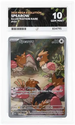 Spearow 151/132 - Illustration Rare - Mega Evolution - Graded - ACE 10 🐦 - Image 1