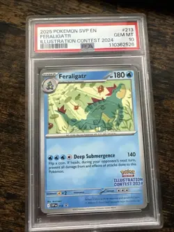 PSA GEM MT 10 POKEMON SVP EN-SV PROMO 213 FERALIGATR ILLUSTRATION CONTEST 2024 - Image 1
