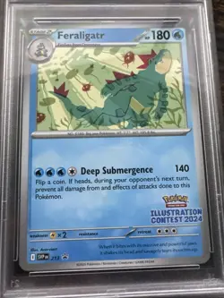 PSA GEM MT 10 POKEMON SVP EN-SV PROMO 213 FERALIGATR ILLUSTRATION CONTEST 2024 - Image 4