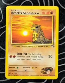 Brock’s Sandshrew 72/132 Gym Heroes Pokemon Tcg Card Wotc Vintage Lightly Played - Image 1