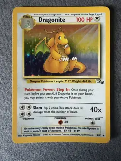 Pokemon TCG Dragonite Fossil Holo Unlimited Rare Card 4/62 NM - Image 1