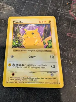Pikachu Yellow Cheeks 58/102 Pokemon TCG Shadowless Base Set - Image 1