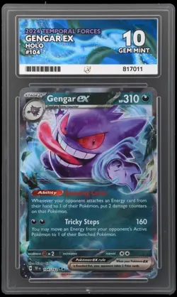 Pokemon TCG Gengar EX 104/162 Holo Rare Temporal Forces SV05 ACE 10 - Image 1