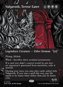 MTG VALGAVOTH TERROR EATER 407 FOIL EXC TEXTURED DIVORATORE DI TERRORE DSK X EN - Image 1