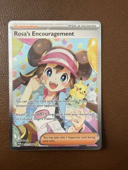 Pokemon Rosa's Encouragement Trainer-Supporter Holo Perfect Order 123/088 2019 - Image 2