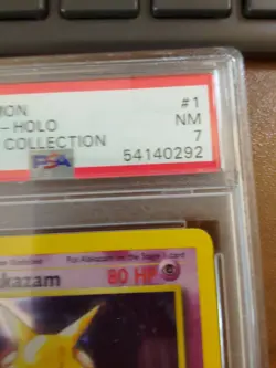 Pokemon TCG 2002 Legendary Collection - Alakazam 1/110 Rare Holo PSA 7 NM - Image 2