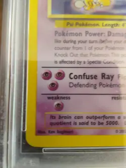 Pokemon TCG 2002 Legendary Collection - Alakazam 1/110 Rare Holo PSA 7 NM - Image 4