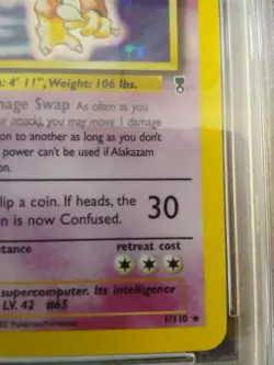 Pokemon TCG 2002 Legendary Collection - Alakazam 1/110 Rare Holo PSA 7 NM - Image 5