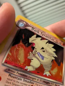 Dark Tyranitar Holo w/ Swirl DMG/HP Pokemon 2000 Neo Destiny TCG Rare - Image 2