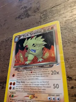 Dark Tyranitar Holo w/ Swirl DMG/HP Pokemon 2000 Neo Destiny TCG Rare - Image 3