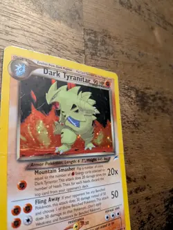 Dark Tyranitar Holo w/ Swirl DMG/HP Pokemon 2000 Neo Destiny TCG Rare - Image 4