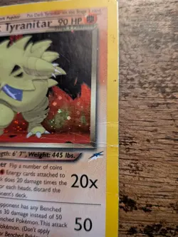 Dark Tyranitar Holo w/ Swirl DMG/HP Pokemon 2000 Neo Destiny TCG Rare - Image 5
