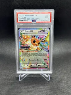 Pokemon Eevee ex 075/131 Prismatic Evolutions Promo Holo Surprise Box PSA 9 - Image 1